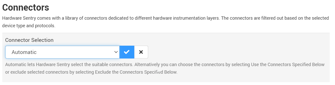 Selecting the automatic connector detection