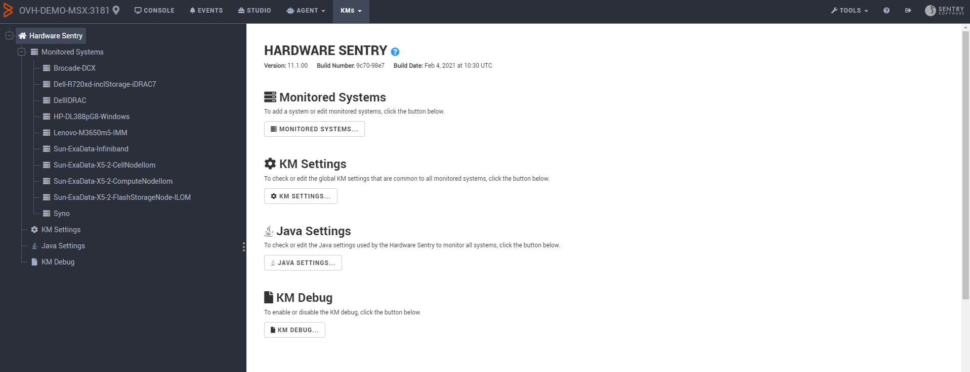 Configuring Hardware Sentry in Monitoring Studio X