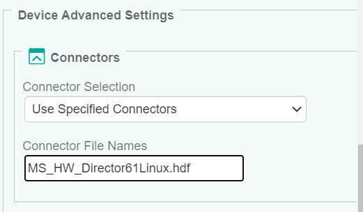 Specifying the Connector File Name to monitor IBM xSeries Linux servers