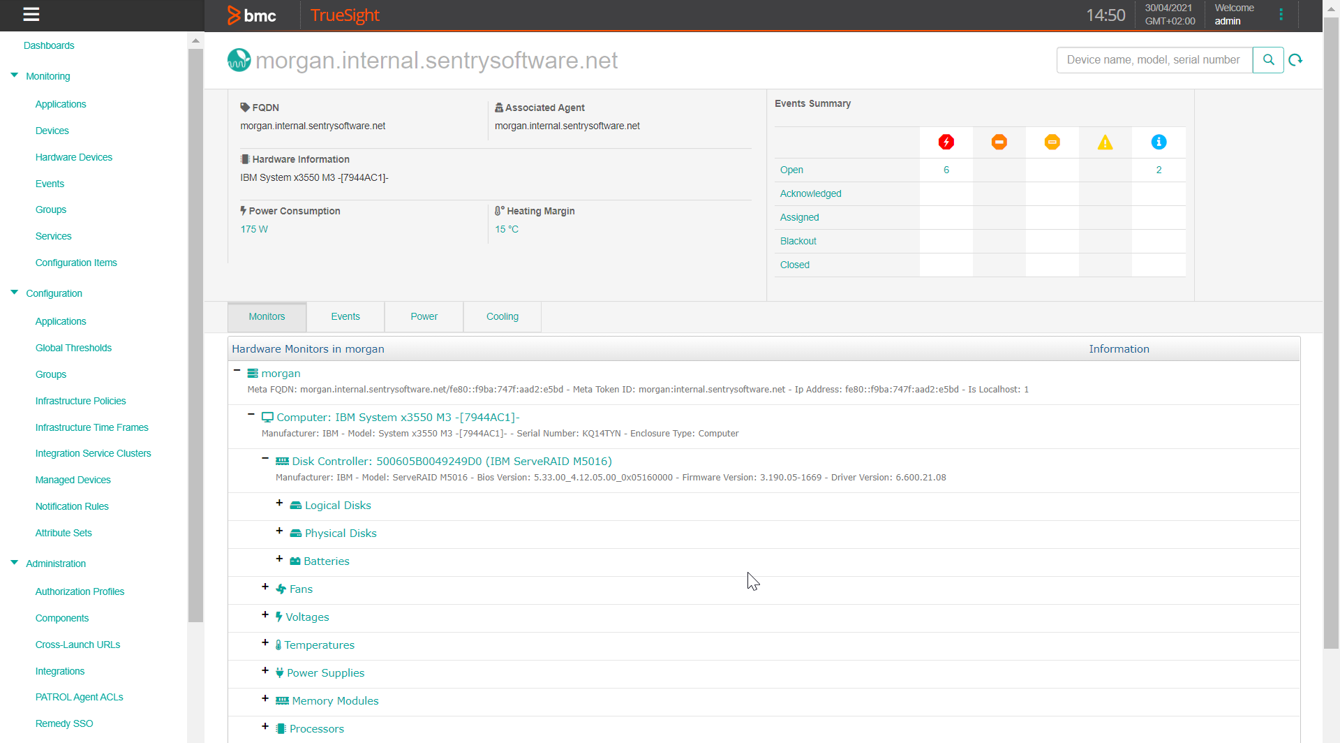 Monitoring IBM xSeries Windows servers in TrueSight Presentation Server