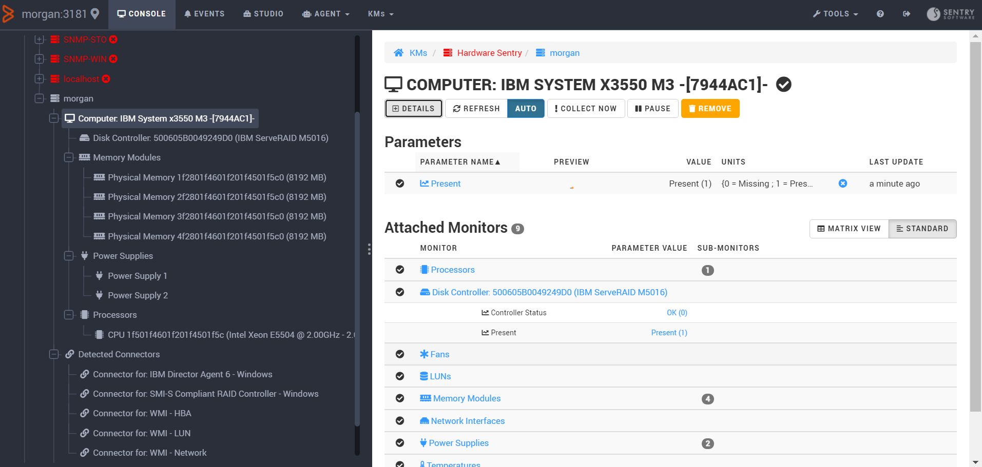 Monitoring BM xSeries Windows servers in Monitoring Studio X