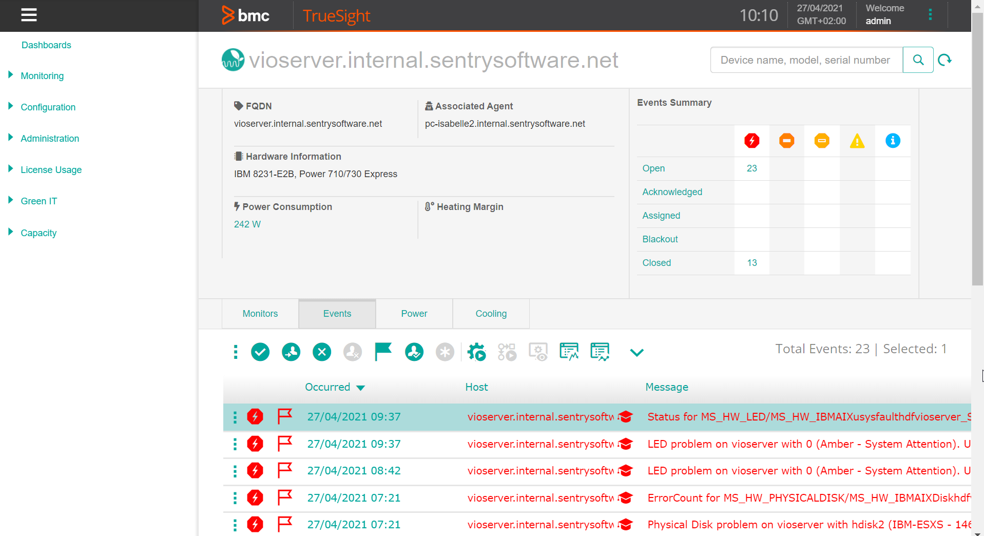 Monitoring IBM AIX servers in TrueSight Presentation Server