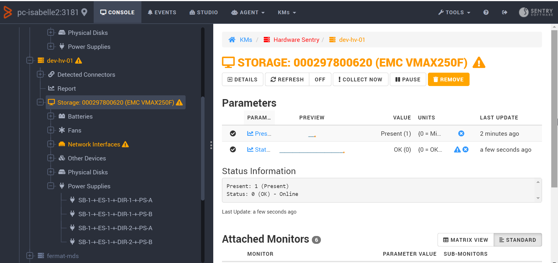 Monitoring Dell EMC Symmetrix VMAX in Monitoring Studio X