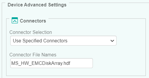 Selecting the EMC Disk Array Connector