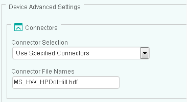 Specifying the connector the used