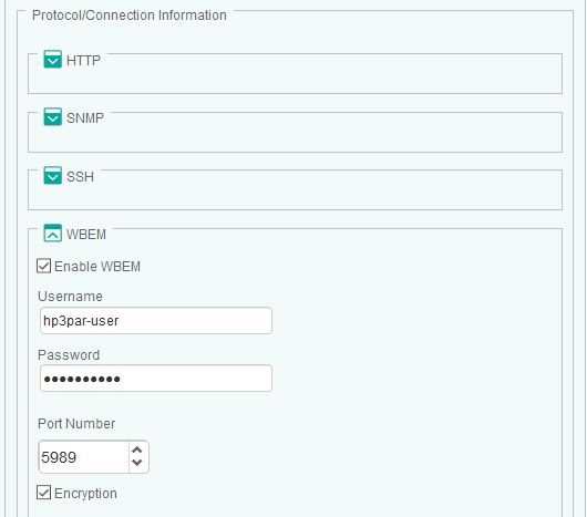 Specifying the protocol/connection information