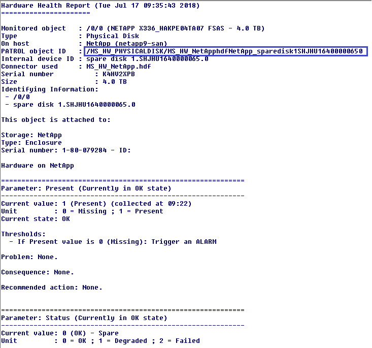 Generating the Hardware Health Report