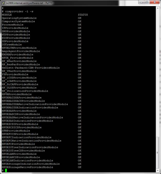 Verifying the status of all the WBEM Management Bundle modules