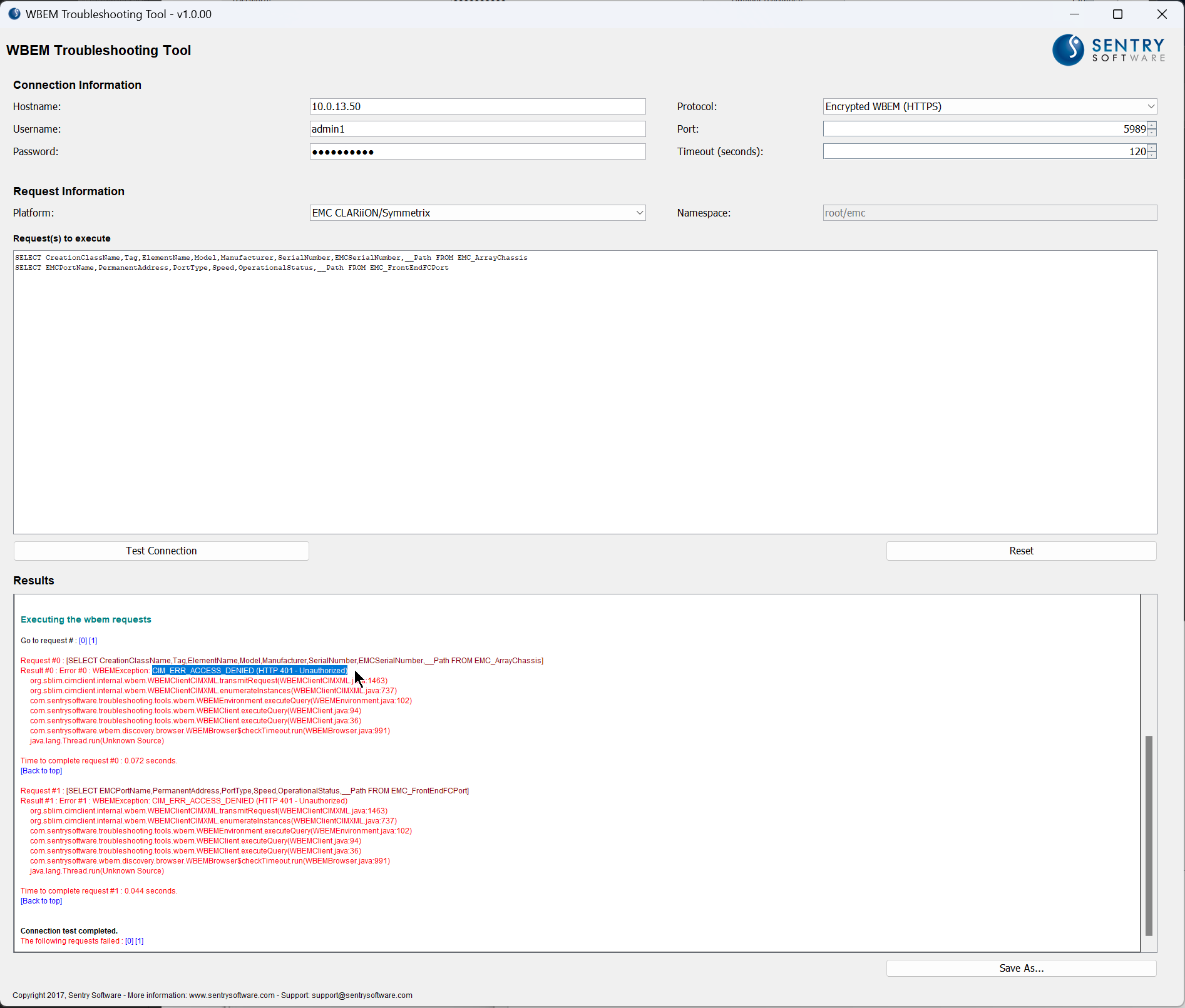 Troubleshooting Tool - Error