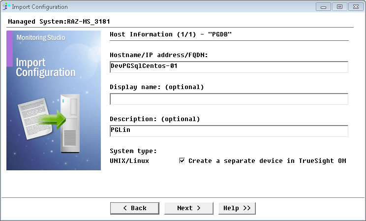 Setting the host where the PostgreSQL  database is running