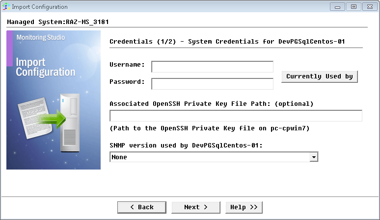 Setting the credentials to connect to the  host where the PostgreSQL database is running