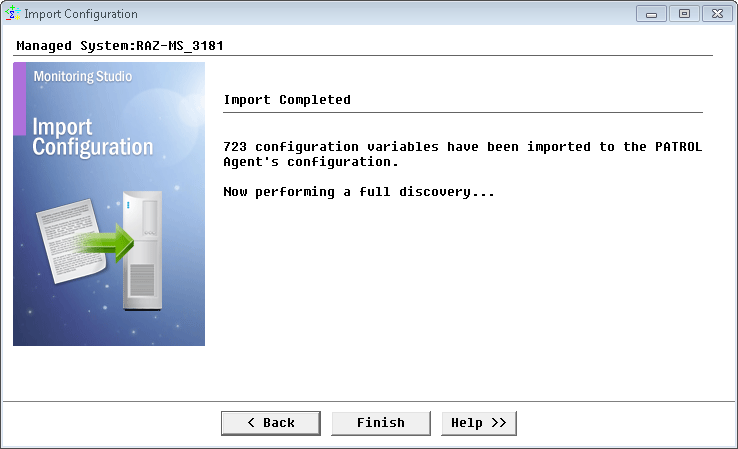 Success import of the PostgreSQL pre-built configuration