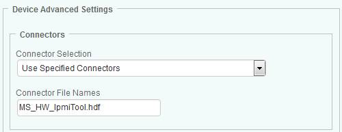 Specifying the connector(s) to be use.