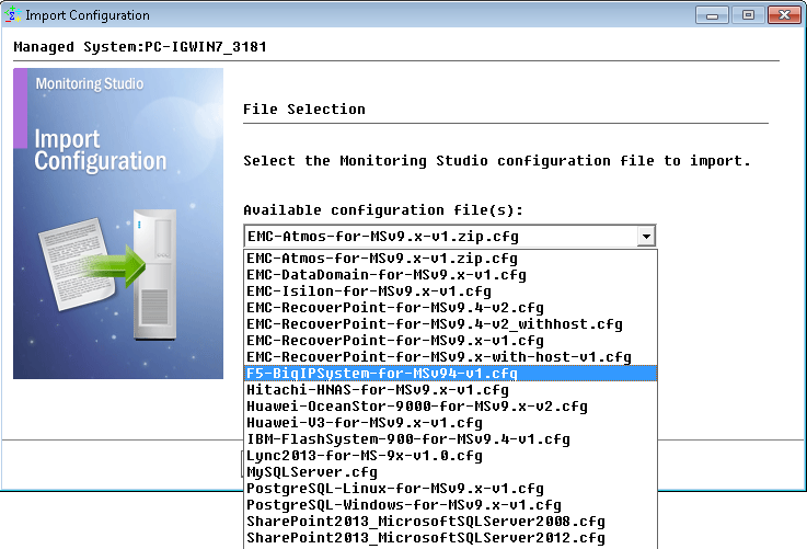 Selecting the F5 BIG-IP pre-built configuration