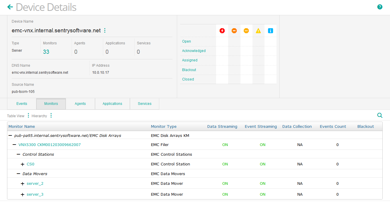 Monitoring VNX disk arrays with EMC Disk Arrays KM for PATROL - NAS Monitoring