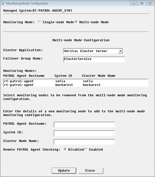 Remote Monitoring from a Non-Cluster Node - Configuring the Multi-node Mode