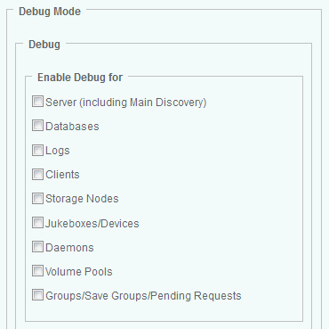 Selecting in TrueSight the NetWorker Elements for Which Debug Information is Required