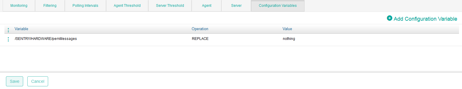 Figure 4 - Adding the pemMessages variable to a policy