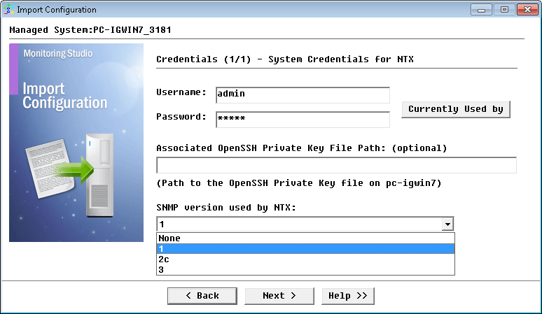 Selecting the SNMP version used by the Nutanix Appliance