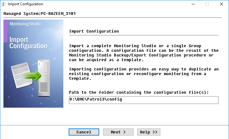 Importing the pre-built configuration