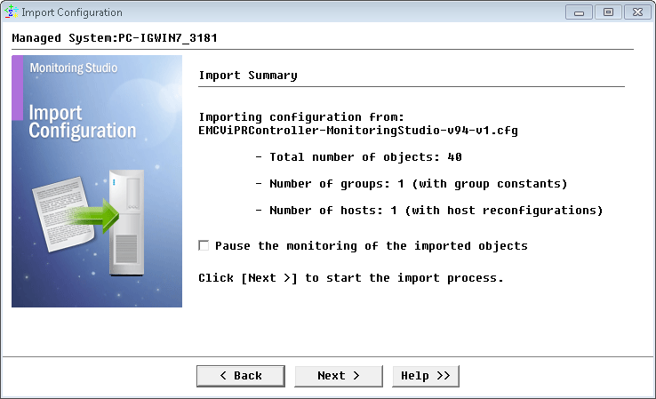 Reviewing the import summary