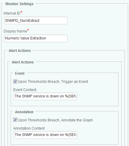 Configuring alert actions