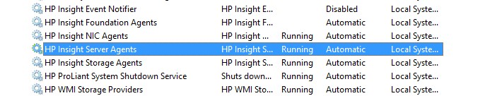 Verifying the HP Insight Management Agent service is up and running