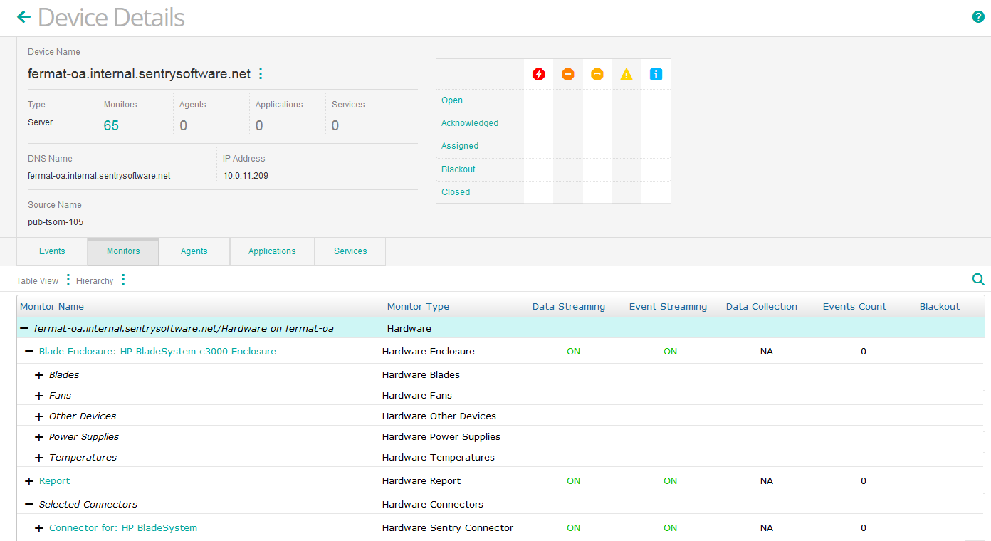 Monitoring HP Blade Systems with the MS_HW_HPBladeSystem.hdf connector