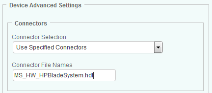 Selecting the HP Blade System Connector