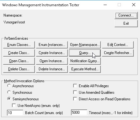 Testing Query1 - Configuring the query