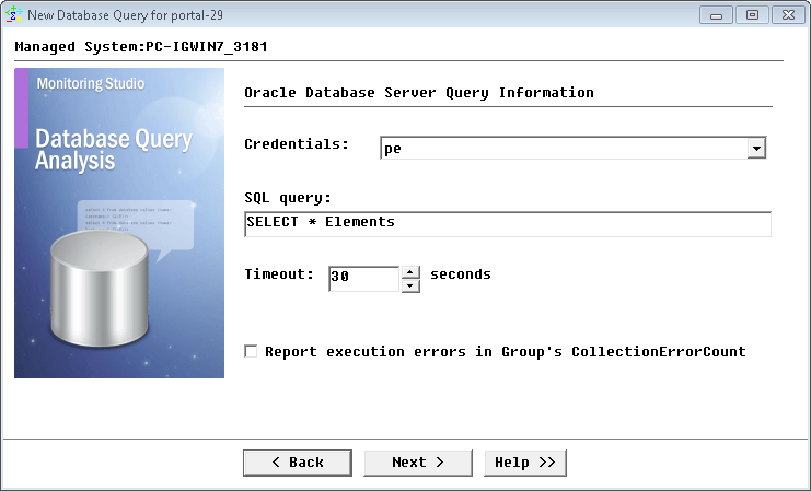 Entering the Database Server Connection Information