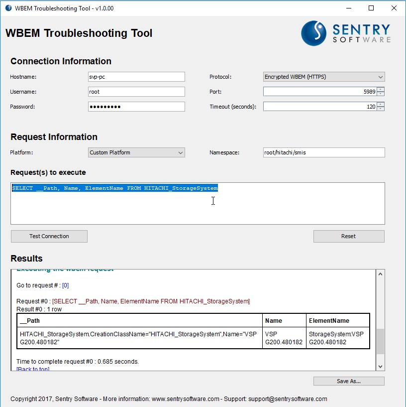 Running the WBEM Troubleshooting Tool