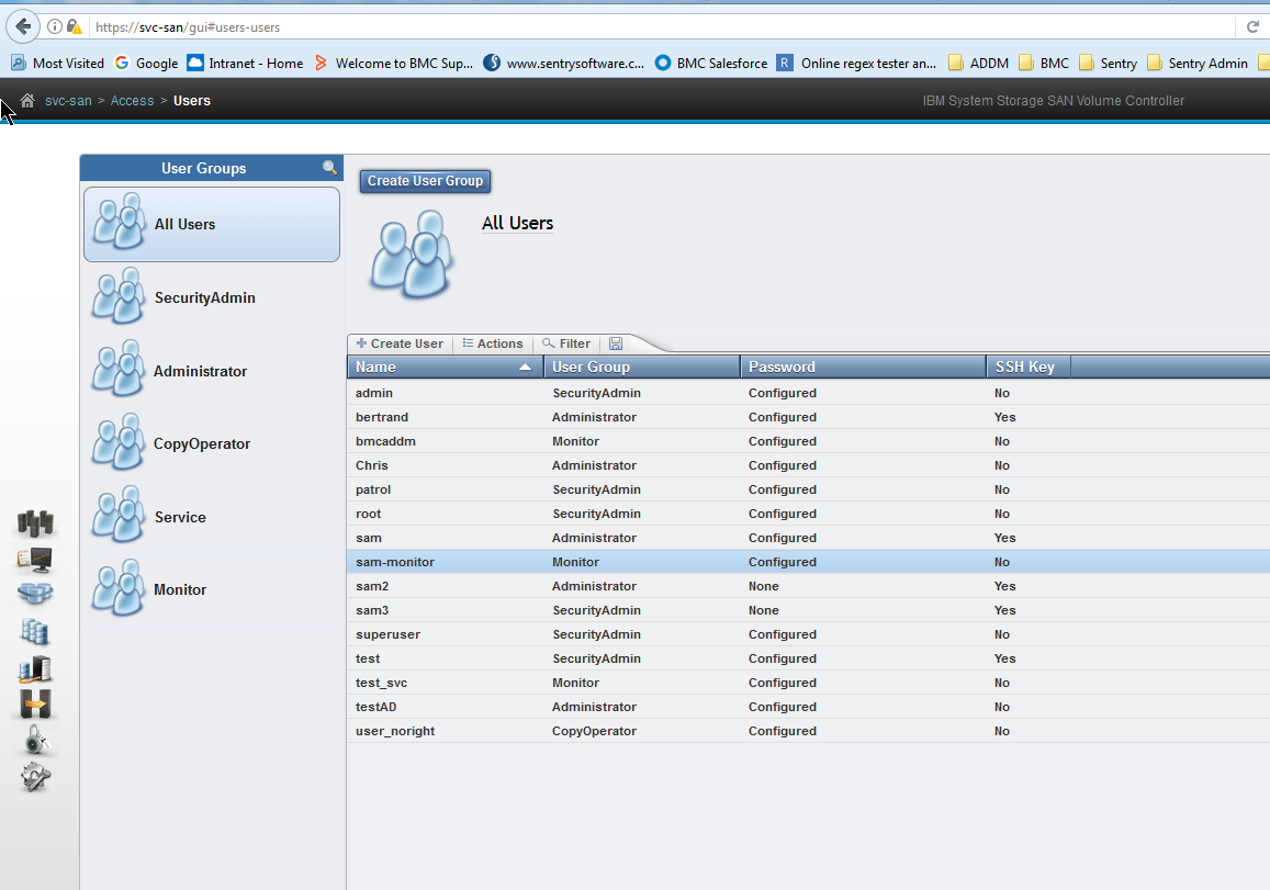 IBM SVC - Viewing the Users List