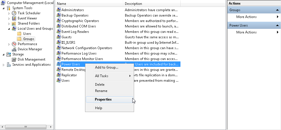 Computer Management Properties