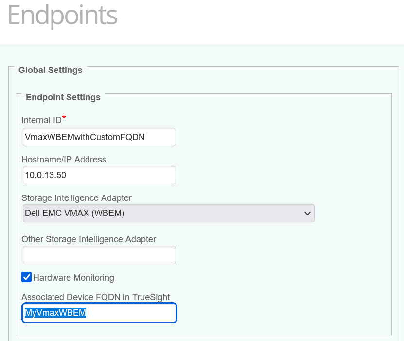 Configuring the Endpoint