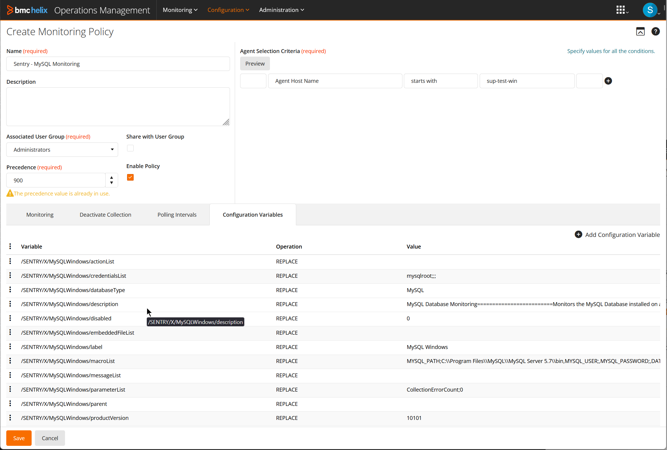 Creating a Monitoring Studio X Policy in BHOM - Step 9