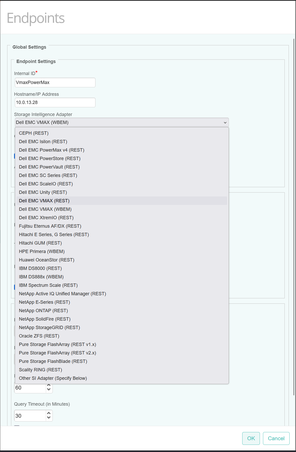 Selecting SI Adapter - REST