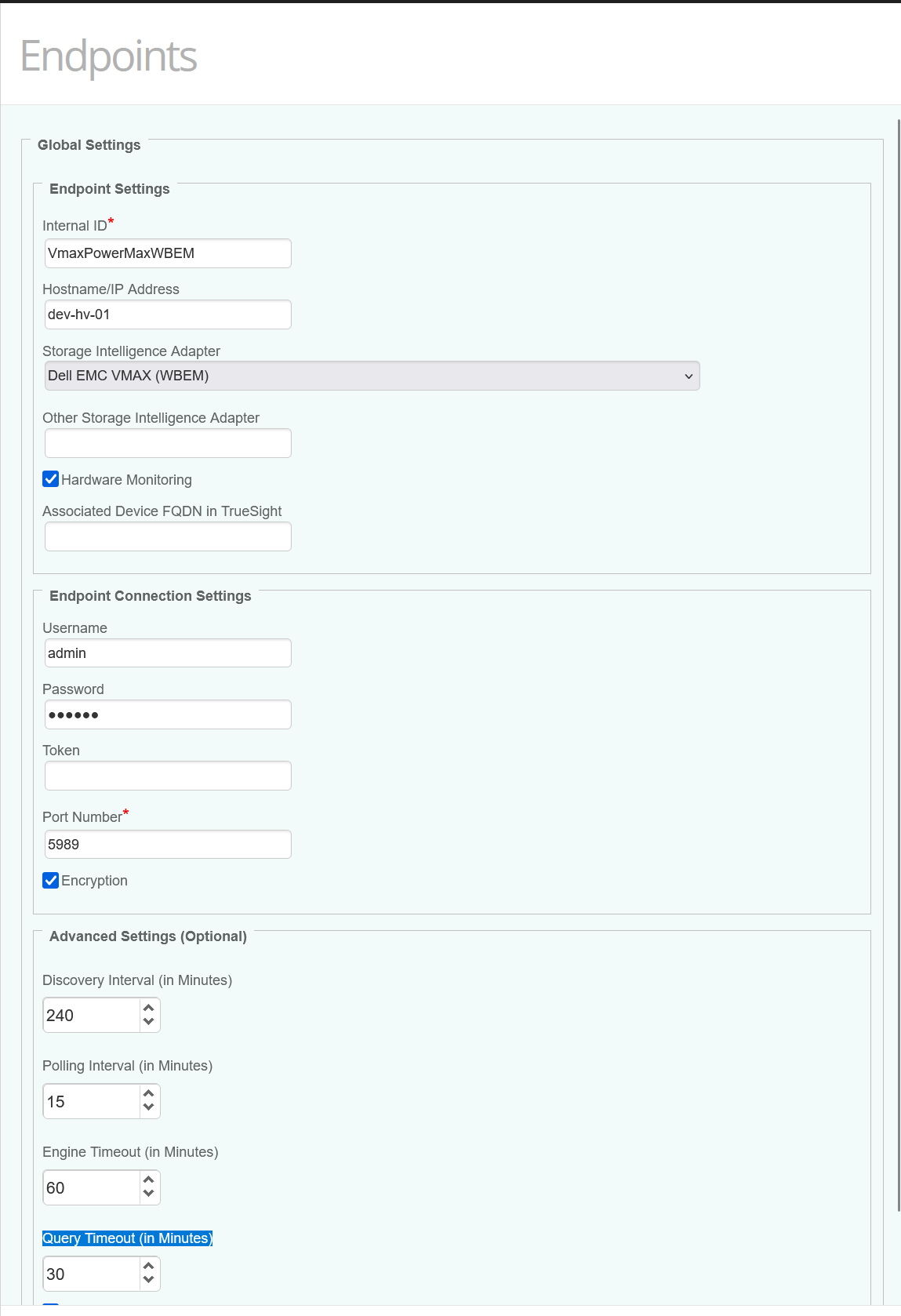 Selecting SI Adapter - WBEM