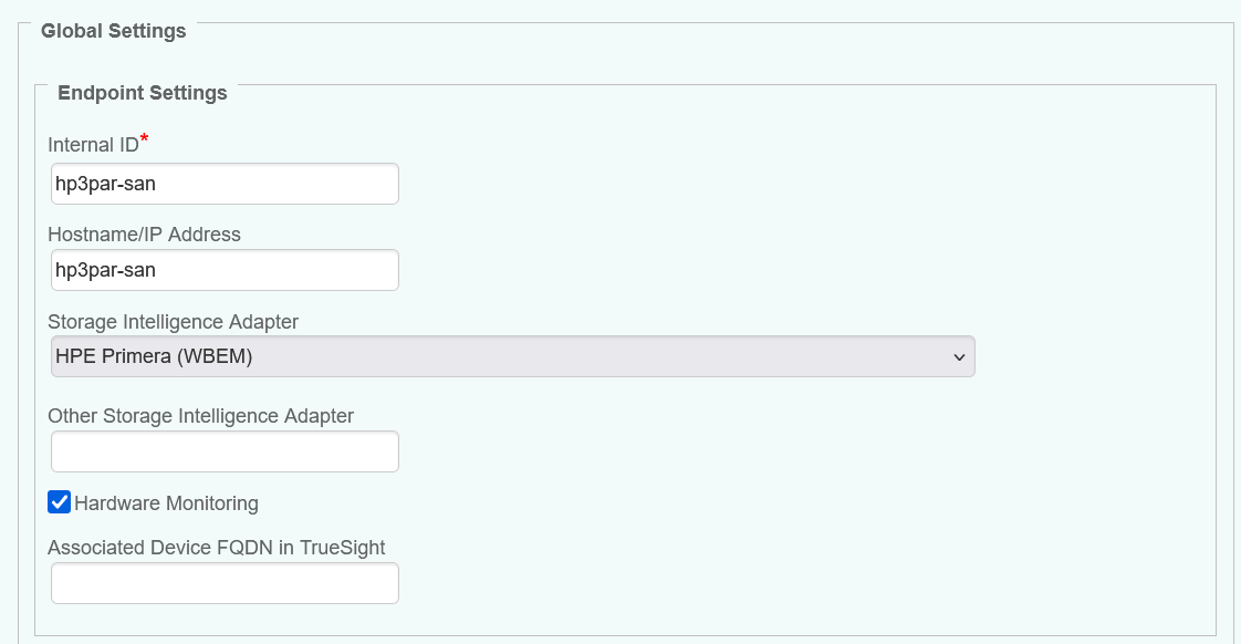 HP Primera - Configuring the Endpoint Settings