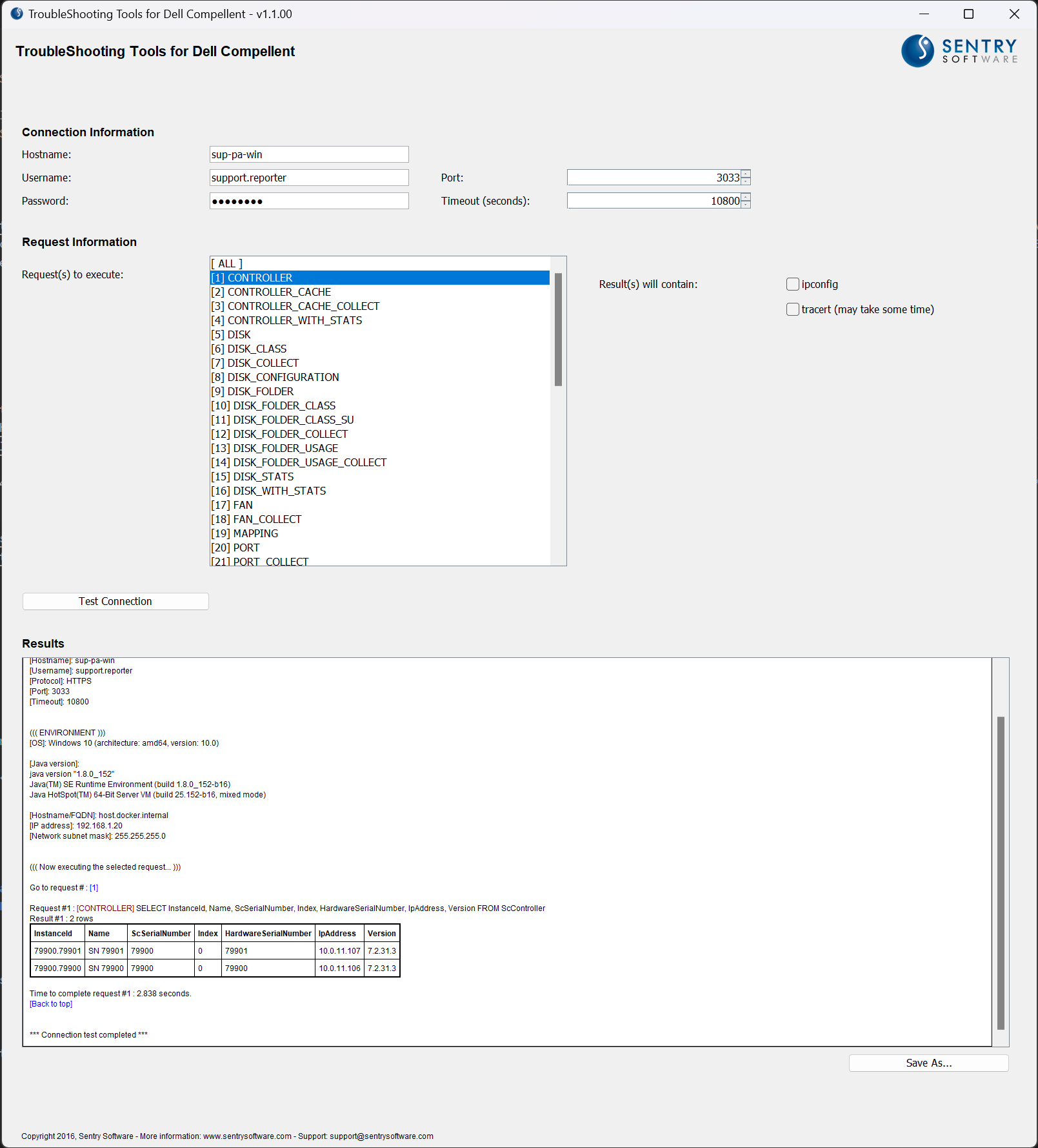 Dell Compellent Troubleshooting Tool