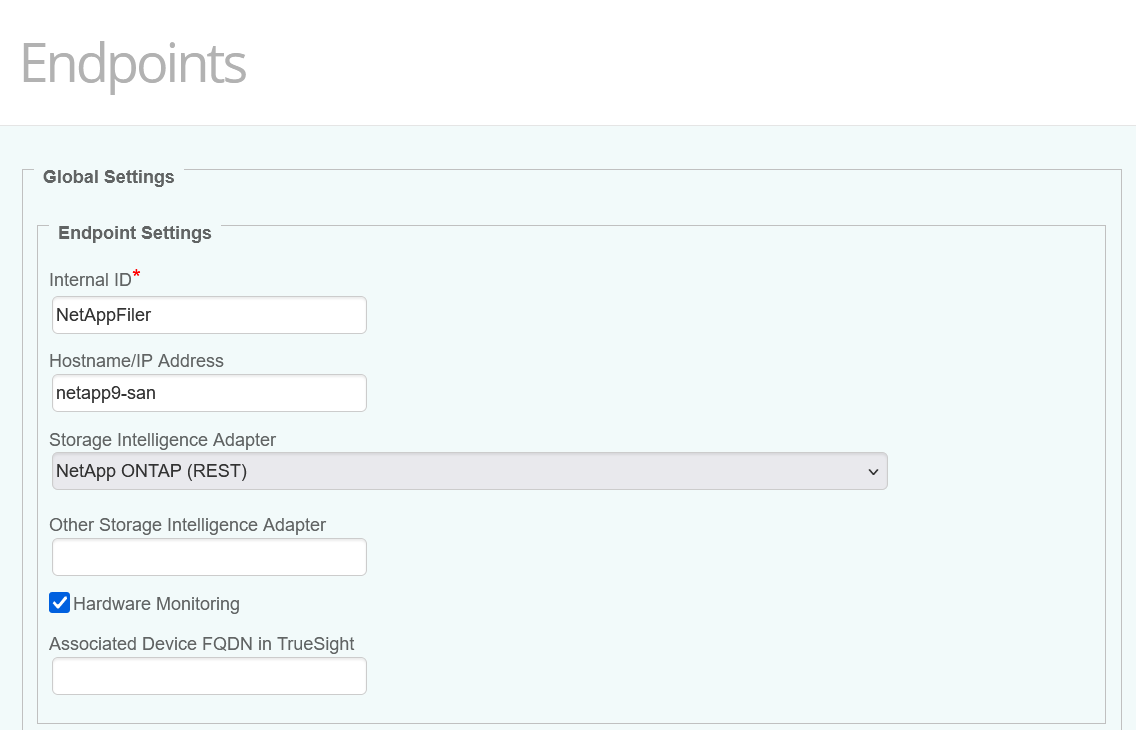 NetApp ONTAP - Configuring the Endpoint Global Settings