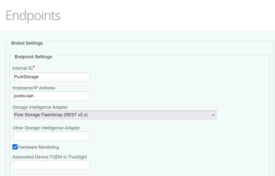 Pure - Configuring the Endpoint Global Settings