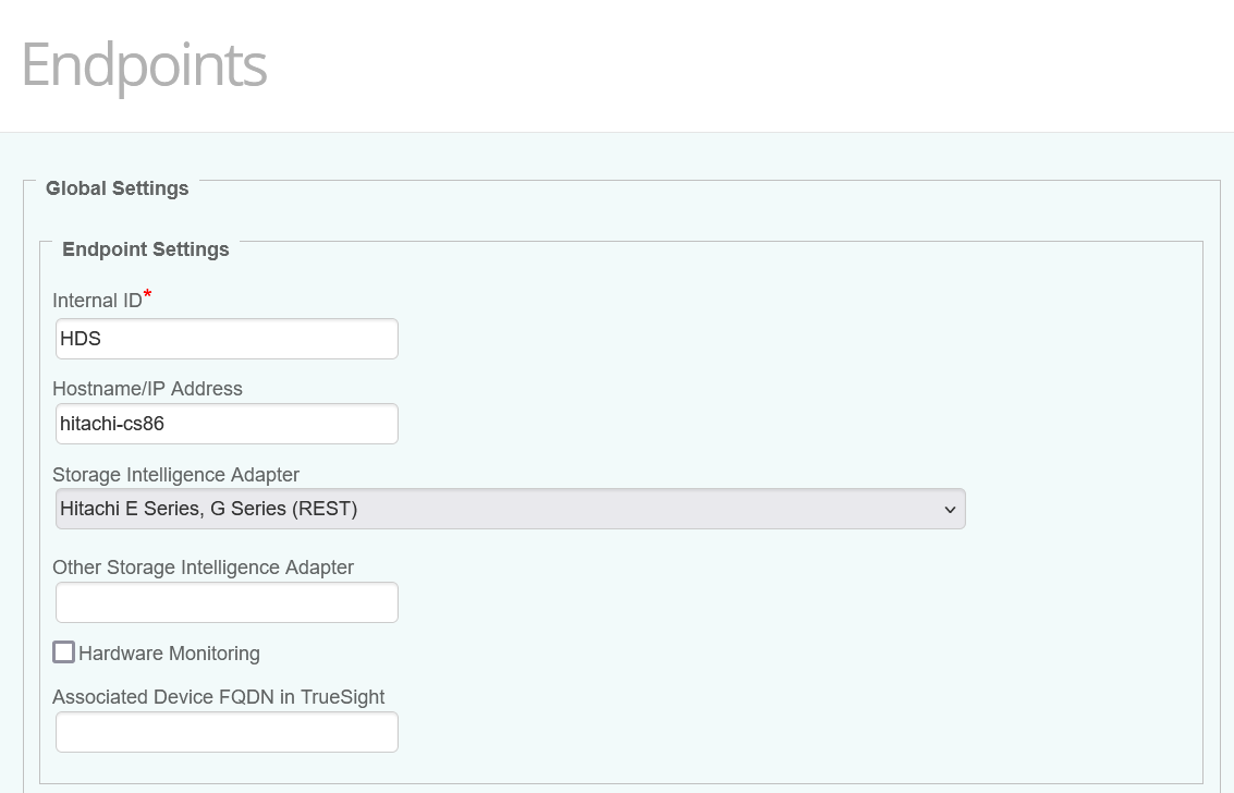 Hitachi - Configuring the Endpoint Global Settings