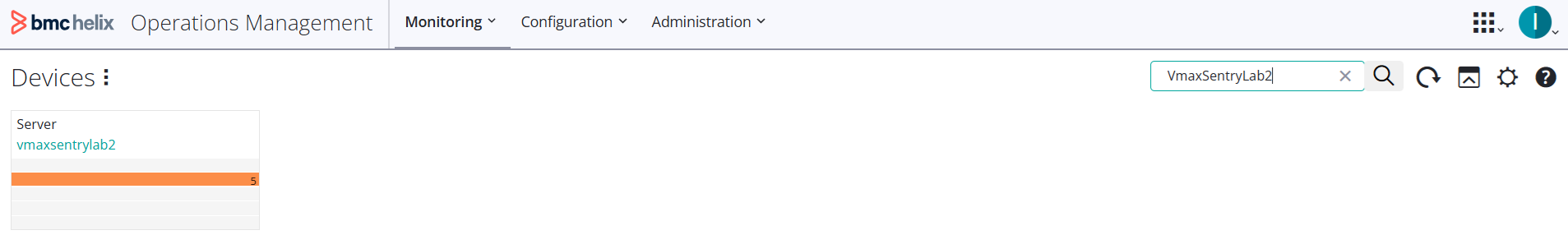 Searching for a specific device in BMC Helix Operations Management